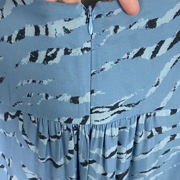 Parker Silk Long Sleeve Ruffle Mini Dress Size 18 Arctic Tiger Print Summer Boho - Picture 7 of 15